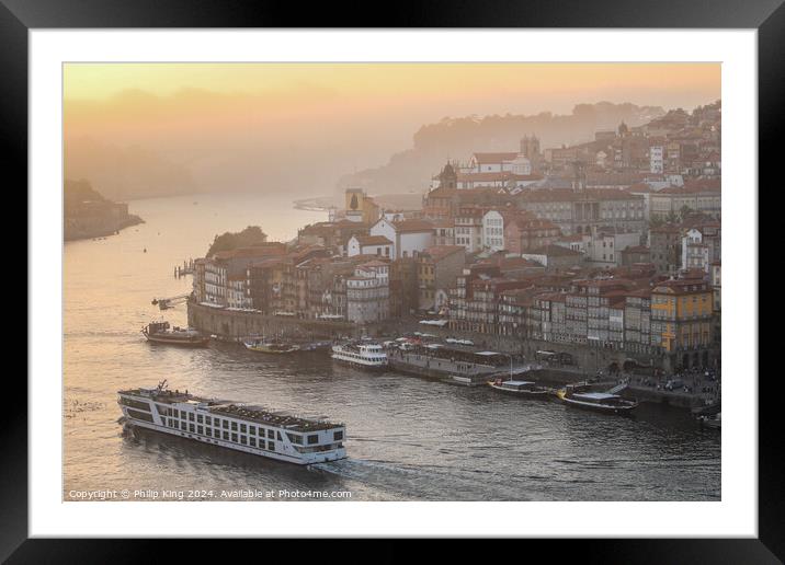 Porto at Sunset Framed Mounted Print by Philip King