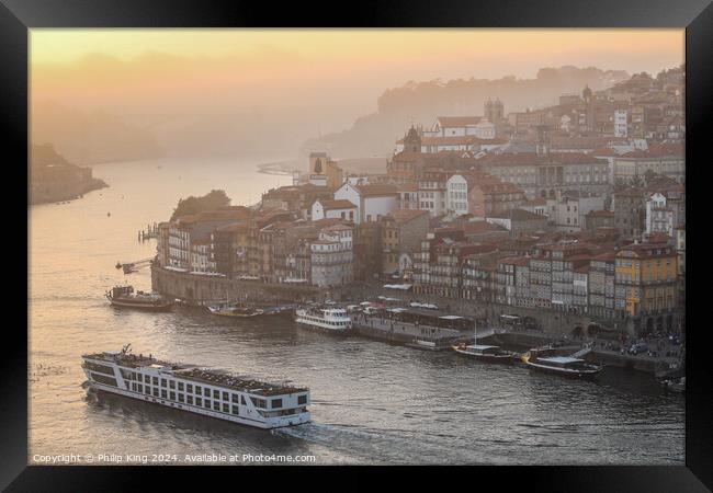 Porto at Sunset Framed Print by Philip King