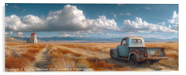 A weather beaten vintage truck in the American Midwest Acrylic by Stephen Hippisley