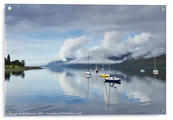 Loch Linnhe Morning Mist Acrylic by Bill Buchan