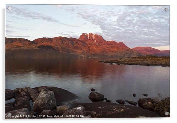 Slioch and Loch Maree Acrylic by Bill Buchan