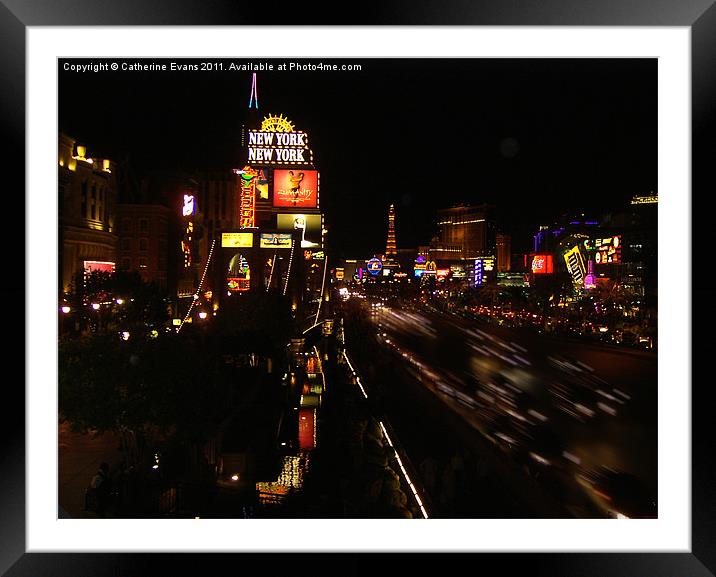 Las Vegas Strip Framed Mounted Print by Catherine Fowler