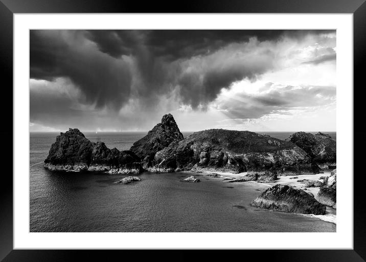 storm clouds in cornwall Framed Mounted Print by Kevin Britland