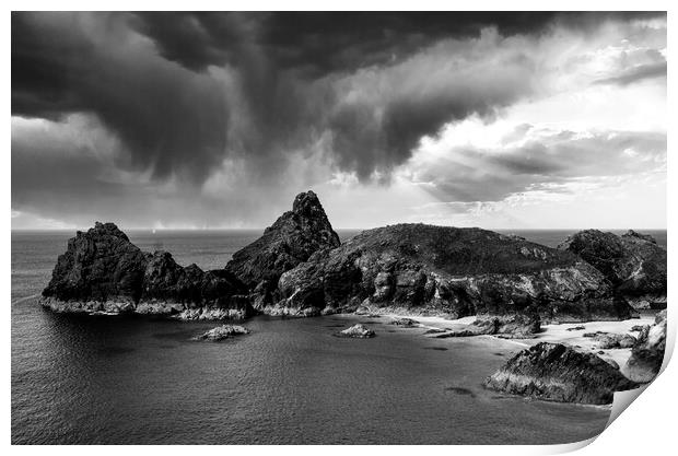 storm clouds in cornwall Print by Kevin Britland