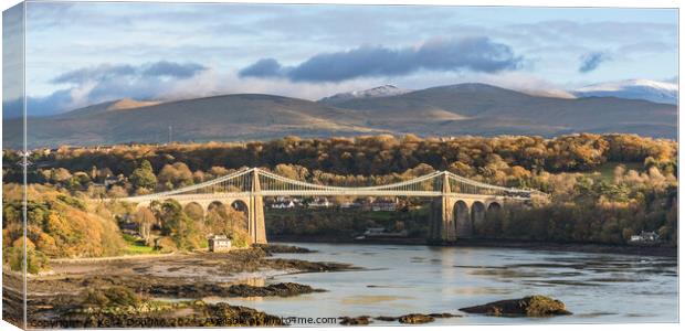 The Menai Suspension Bridge on Anglesey Canvas Print by Keith Douglas