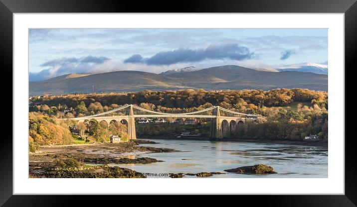 The Menai Suspension Bridge on Anglesey Framed Mounted Print by Keith Douglas