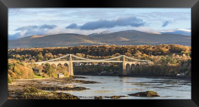 The Menai Suspension Bridge on Anglesey Framed Print by Keith Douglas