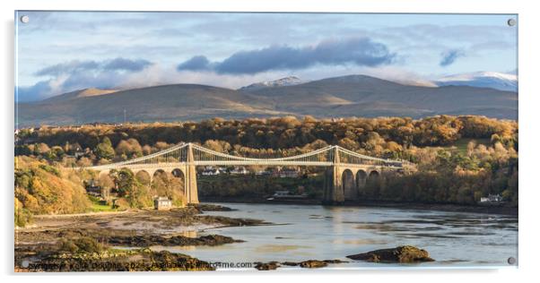 The Menai Suspension Bridge on Anglesey Acrylic by Keith Douglas