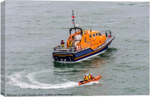 RNLI Rescue on Anglesey Canvas Print by Keith Douglas