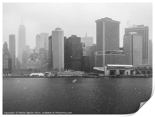 Manhattan from the Staten Island Ferry Print by Martin fenton