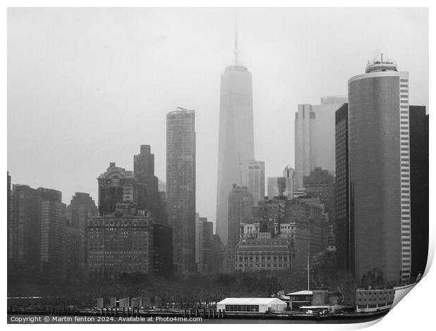 Misty one trade centre  Print by Martin fenton