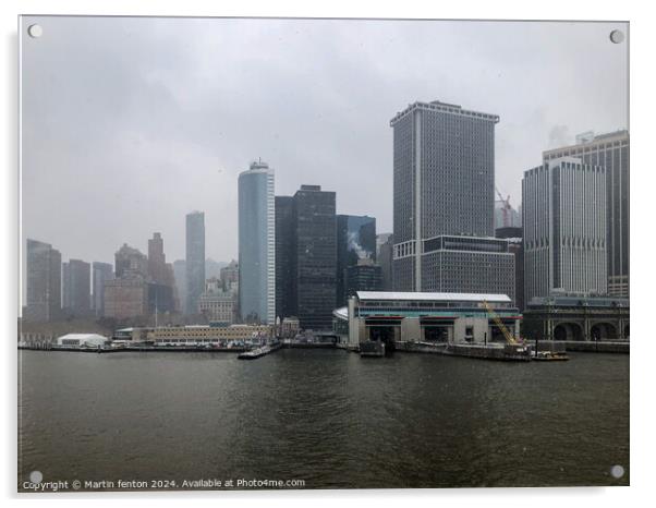 Staten Island Ferry view Acrylic by Martin fenton