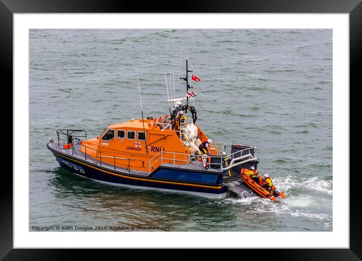 RNLI Rescue on Anglesey completed Framed Mounted Print by Keith Douglas