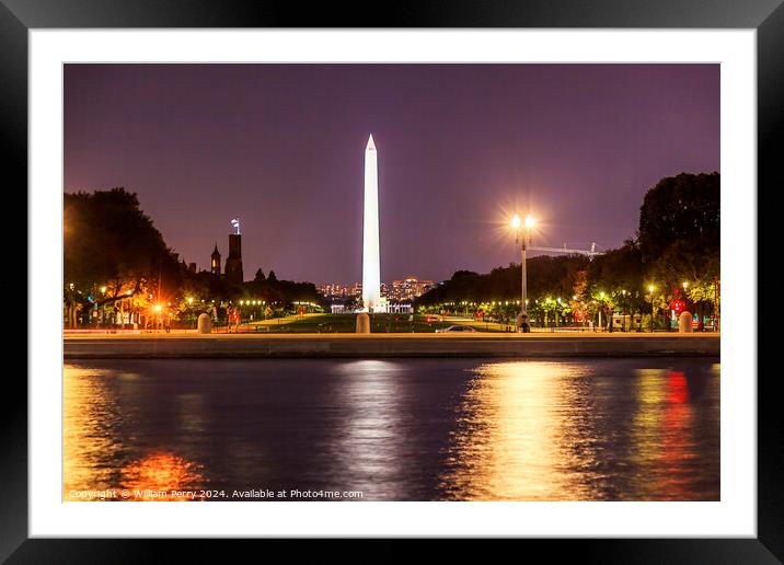 The Mall Washington Monument Washington DC Framed Mounted Print by William Perry