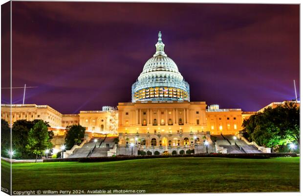 US Capitol South Side Construction Night Stars Washington DC Canvas Print by William Perry