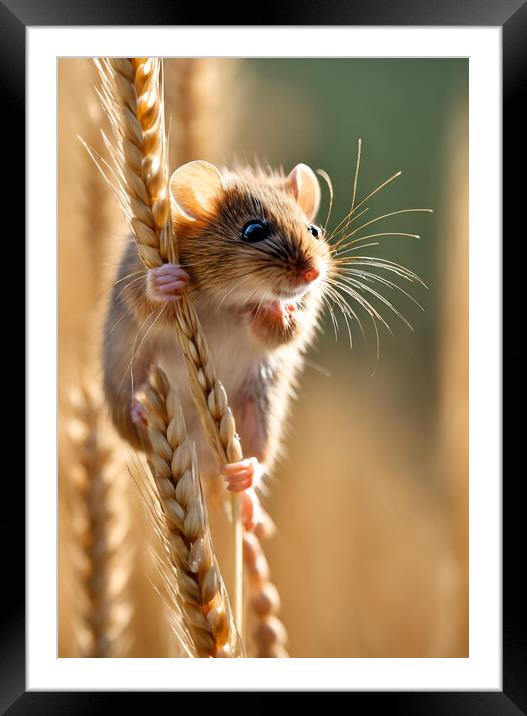 Harvest Mouse Framed Mounted Print by Picture Wizard