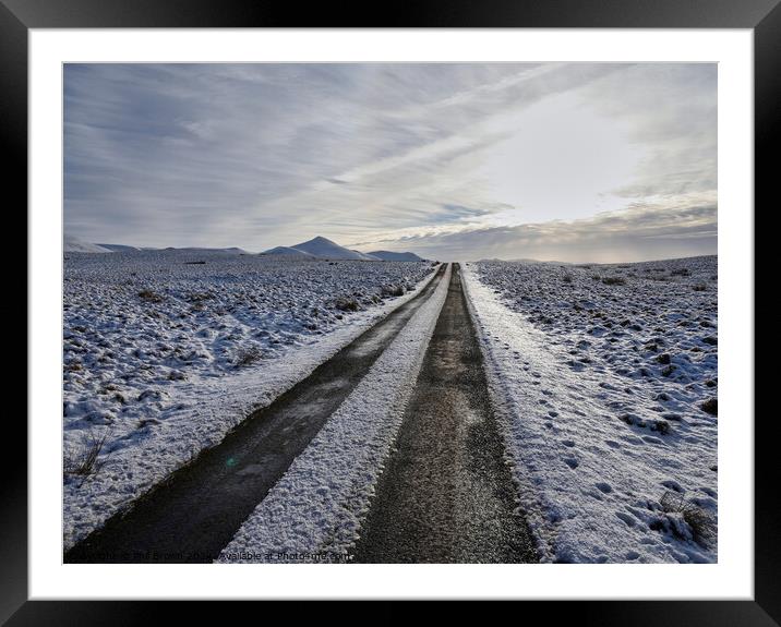 Snow on Caldbeck Common, Lake District fells. Framed Mounted Print by Phil Brown