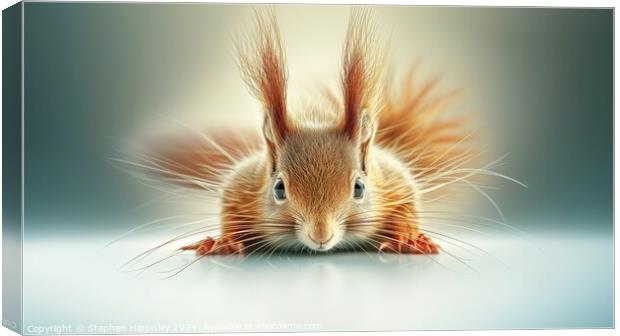 A close-up portrait of an adorable Red Squirrel. Canvas Print by Stephen Hippisley