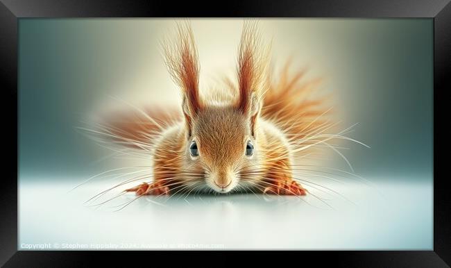 A close-up portrait of an adorable Red Squirrel. Framed Print by Stephen Hippisley