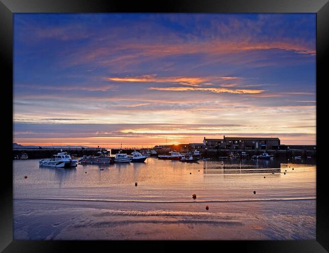 Lyme Regis Harbour Sunrise Framed Print by Darren Galpin
