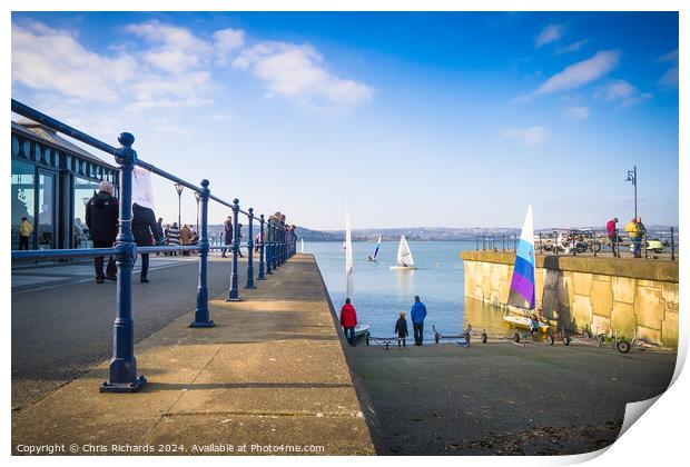 Early Spring Afternoon At Mumbles Print by Chris Richards