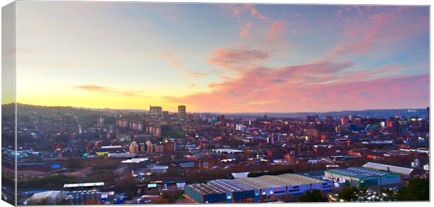 Sheffield Sunset Cityscape  Canvas Print by Alison Chambers