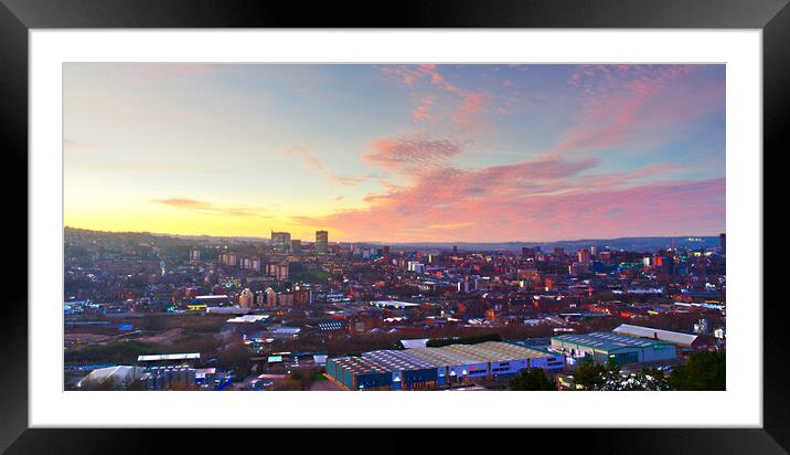 Sheffield Sunset Cityscape  Framed Mounted Print by Alison Chambers