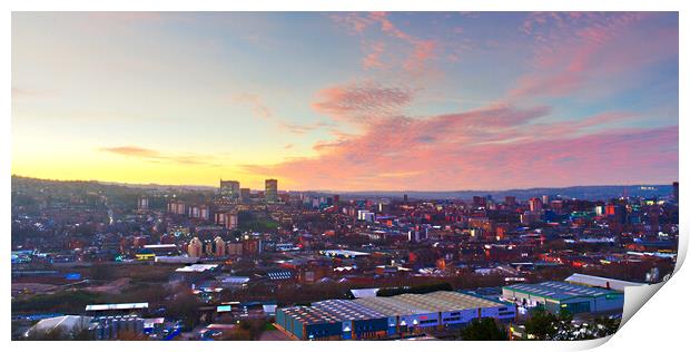Sheffield Sunset Cityscape  Print by Alison Chambers