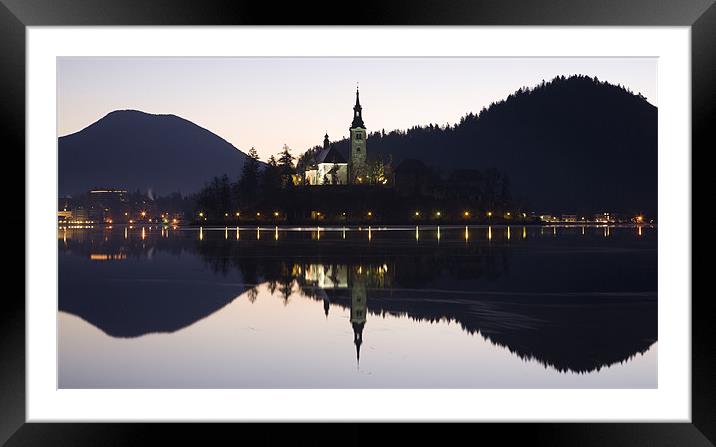 Dawn breaks over Lake Bled Framed Mounted Print by Ian Middleton