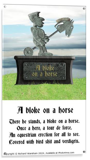 Poem A bloke on a horse.  Acrylic by Richard Wareham