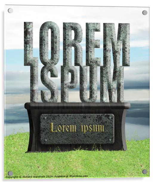 Lorem Ipsum Acrylic by Richard Wareham