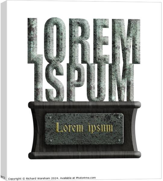 Lorem Ipsum Canvas Print by Richard Wareham