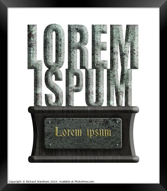 Lorem Ipsum Framed Print by Richard Wareham