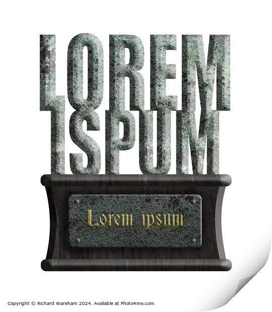 Lorem Ipsum Print by Richard Wareham