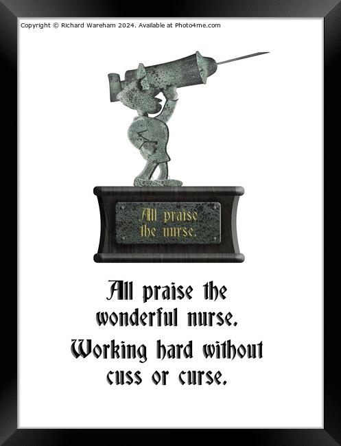 Grüntyers statue in honour of the nurse. Framed Print by Richard Wareham