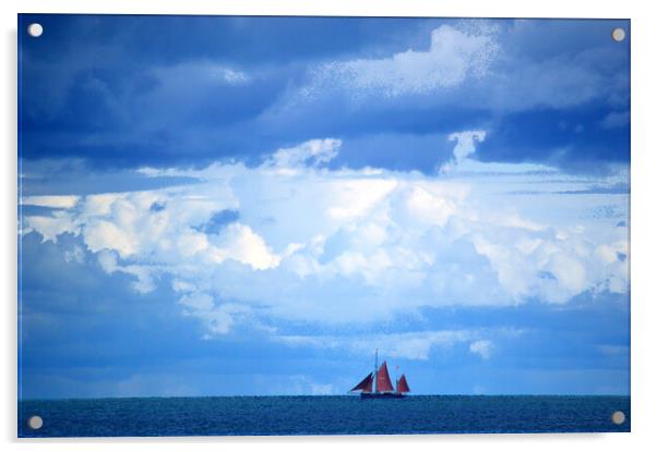 Red Sail Skyscape Acrylic by Bryan 4Pics