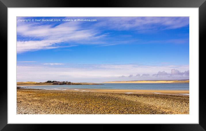 Tranquil Sandy Beach Menai Strait Coast Framed Mounted Print by Pearl Bucknall