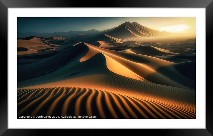 Desert Serenity - GIA2401-0154-REA. Framed Mounted Print by Jordi Carrio