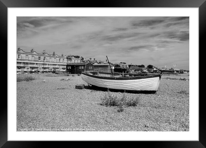 Aldeburgh Beach and Town Suffolk Framed Mounted Print by Diana Mower