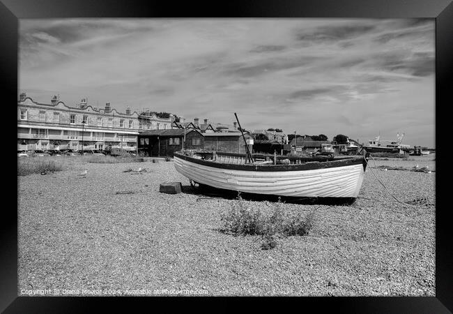 Aldeburgh Beach and Town Suffolk Framed Print by Diana Mower