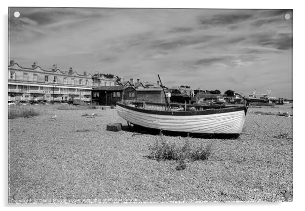 Aldeburgh Beach and Town Suffolk Acrylic by Diana Mower