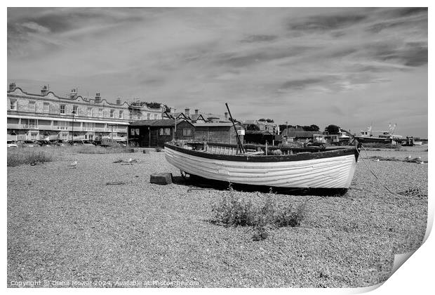 Aldeburgh Beach and Town Suffolk Print by Diana Mower