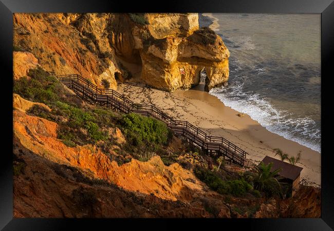 Camilo Beach In Algarve, Portugal Framed Print by Artur Bogacki