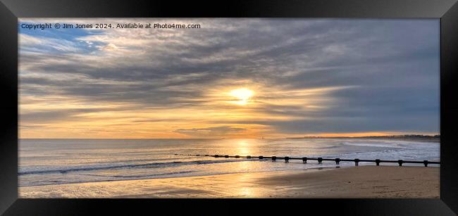 Northumbrian Beach Sunrise Panorama Framed Print by Jim Jones