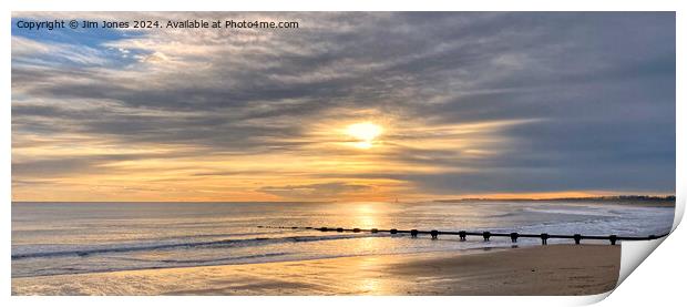 Northumbrian Beach Sunrise Panorama Print by Jim Jones