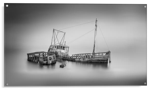 Dumbarton Fishing Wrecks Acrylic by Ivie McLardy