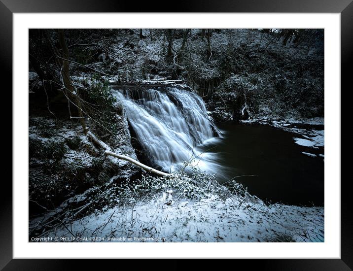 Meggison force / Kildale waterfall 1044 Framed Mounted Print by PHILIP CHALK