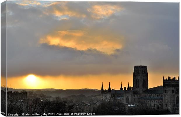 Sunrise over Durham Cathedral Canvas Print by alan willoughby