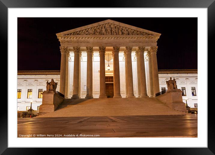 US Supreme Court Capitol Hill Night Stars Washington DC Framed Mounted Print by William Perry