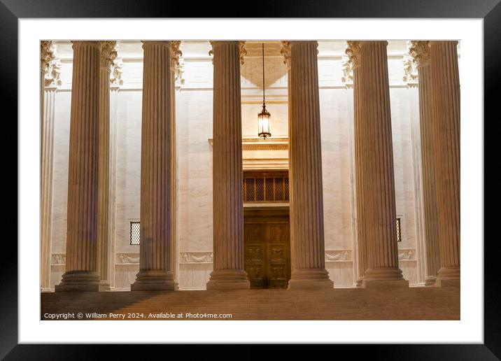 US Supreme Court Columns DoorWashington DC Framed Mounted Print by William Perry